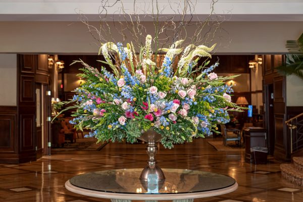 A5.The Sage ‘n’ Bloom larger-than-life floral display greets every guest as they walk through the expansive hotel lobby.